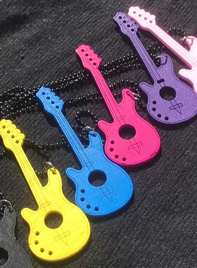 吉他项链长款毛衣链嘻哈饰品百搭