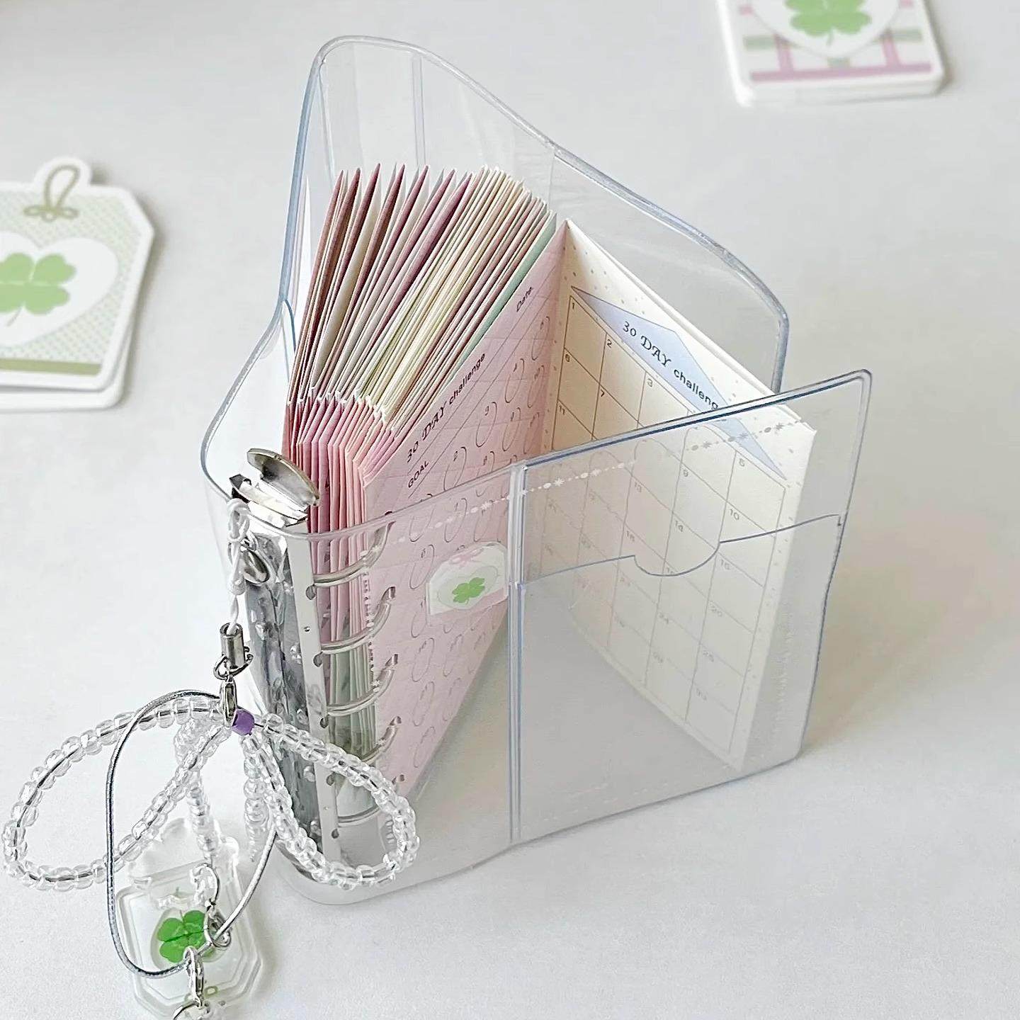 ins风纯色透明m5活页手账本高颜值简约随身日程记事本清新日记本,淘宝优惠券,粉丝福利购,淘宝优惠卷