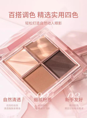 绔姿水波纹四色眼影盘淡妆哑光