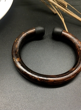 西藏无节花纹原创设计风木手镯