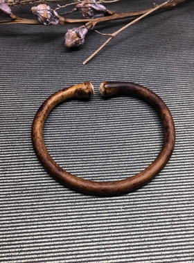 西藏鸡血藤无节豹纹饰品木手镯