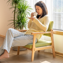 And chamber chair tatami seat day style bed leaning on chair solid wood armrests sofa stool short leg-free old man leaning back chair