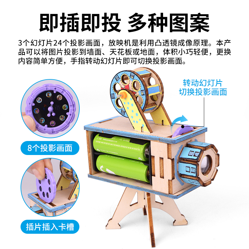 投影仪科技制作小发明儿童学生作品放映机玩具科学实验模型材料包 - 图0