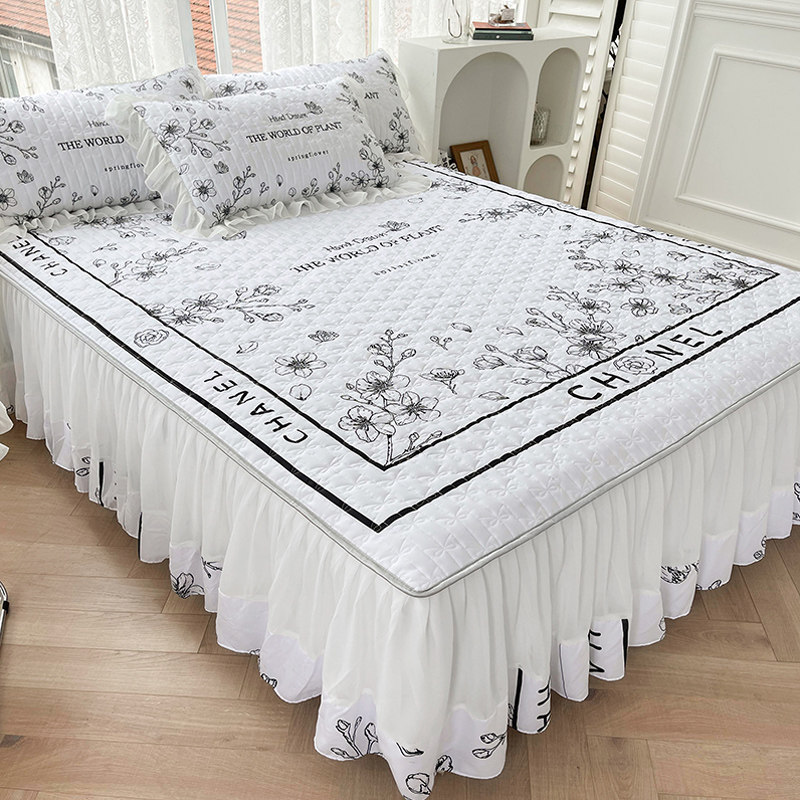 新款夹棉床裙单件花边公主床罩网红小清新床围裙加厚防滑四季通用,淘宝优惠券,粉丝福利购,淘宝优惠卷
