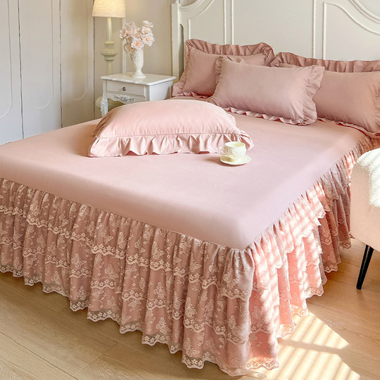 Korean princess bed cover bed skirt single -piece lace lace sheet protective cover 1.8x2.0x2.2m bed cover summer
