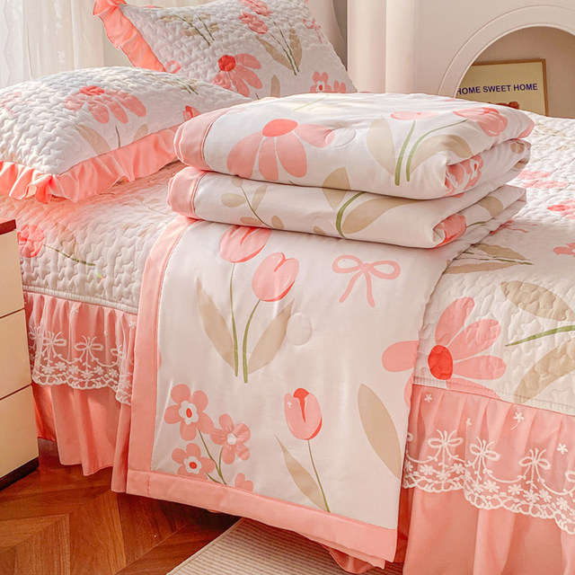 Spring and summer bed cover summer cool quilt four-piece air conditioning thin quilt