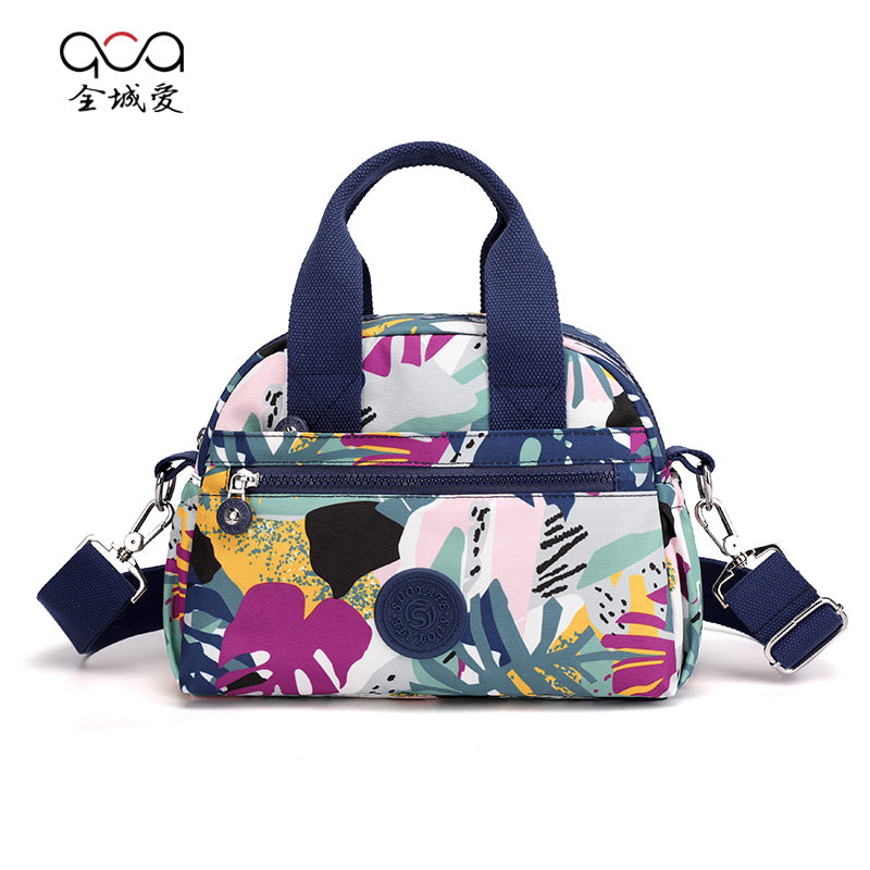 休闲女2023年秋新款单肩尼龙手提包 全城爱女士包袋