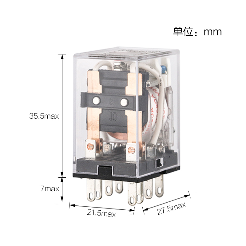 德力西小型继电器 中间继电器 CDZ9L-52P HH52PL 带灯 8只脚 - 图1