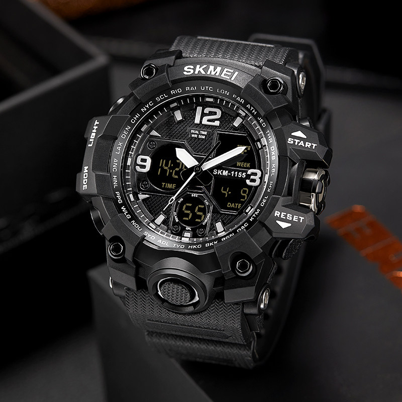 时刻美男学生运动潮流防水电子手表 skmei博之轮国产腕表