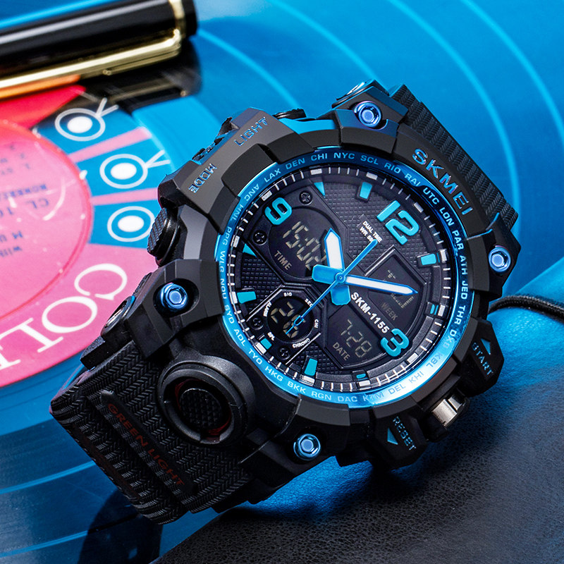 时刻美男学生运动潮流防水电子手表 skmei博之轮国产腕表