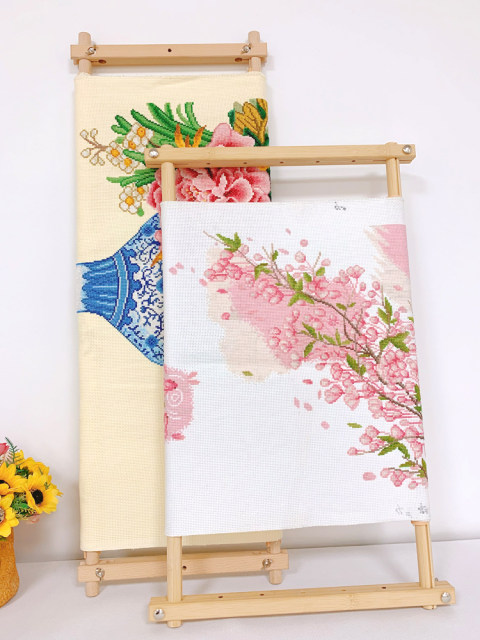 Spring cross stitch embroidery stand for small embroidery studio