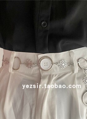 女生西服腰链时尚花朵复古装饰