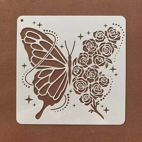 星空月亮蝴蝶花朵模板镂空丙烯画油画模具小学生文具工具绘画模板 - 图1