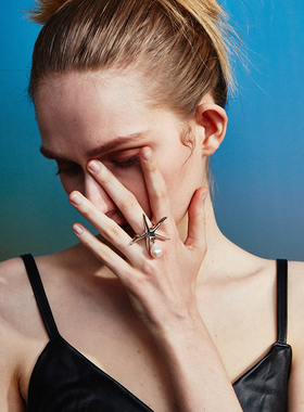 PEARLONA新款海星戒指女欧美