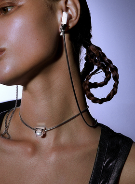 PEARLONA嵌合传导耳机链小众原创巴洛克饰品精致可调节项链