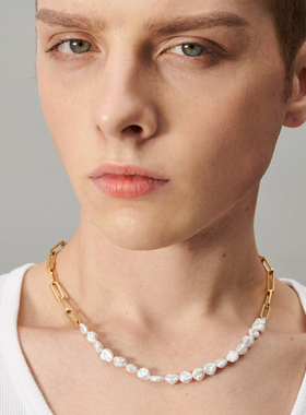 pearlona珍珠拼接项链insins潮