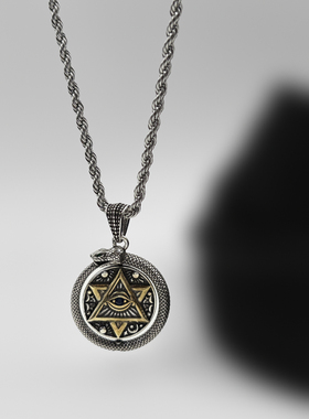 WHYBLUE 小众设计万视蛇契项链男个性冷淡风简约百搭蛇眼配饰女潮