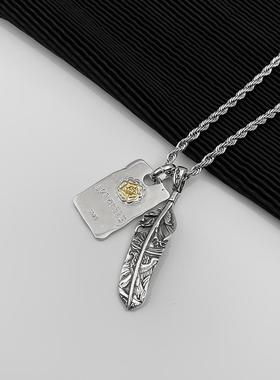 WHYBLUE鹰翎唐草纹项链国潮