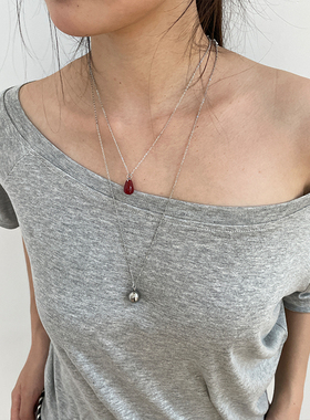 冷淡风简约百搭银色圆珠项链