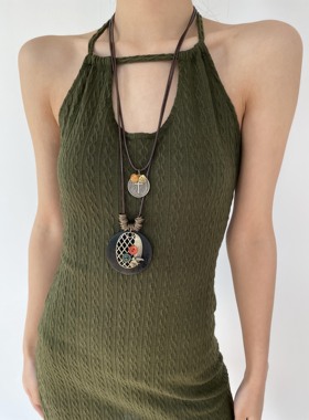 复古民族风多种戴法长款项链