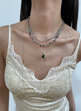 波西米亚风多层流苏项链