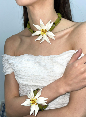 度假风立体花朵项链套装
