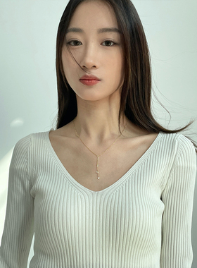 高级感气质精致超闪仿锆石细项链简约百搭温柔超仙流苏叠戴锁骨链