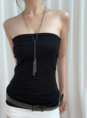 中古风简约百搭流苏长款项链