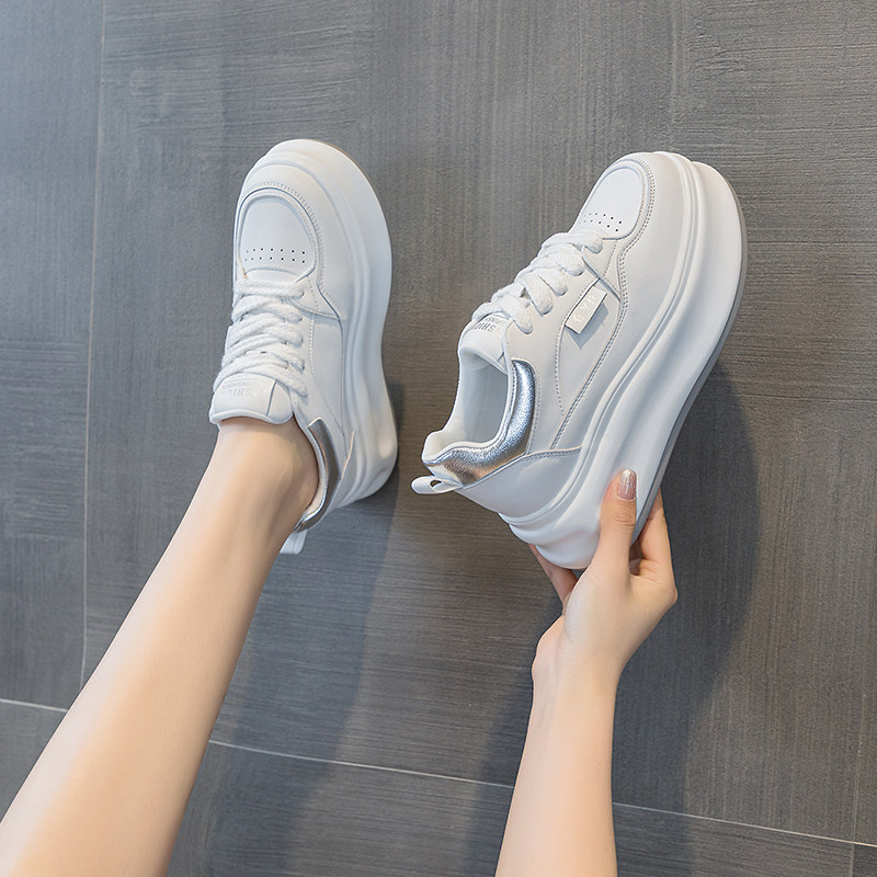 ZFCQ厚底内增高小白鞋女款2025秋新款松糕软底好穿不累脚休闲单鞋,淘宝优惠券,粉丝福利购,淘宝优惠卷