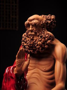 紫砂中式风办公室桌面人物雕塑