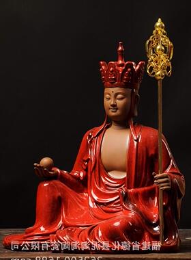 娑婆三圣供奉观音菩萨地藏王摆件
