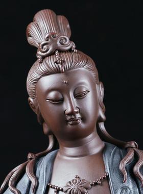 自在观音紫砂新中式风雕塑艺术品