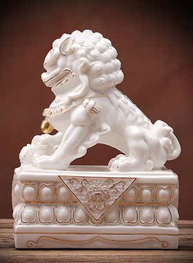 北京狮镇宅供奉家居客厅德化陶瓷