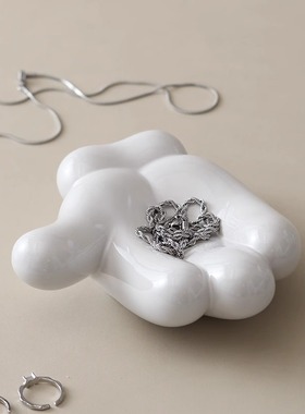 MrNOPLAN卡通禅手陶瓷艺术香座香插创意摆件室内香熏香炉盘收纳盘