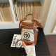 Retro letter print women's bucket bag crossbody handbag