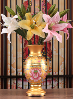 金佛堂合金供佛珐琅彩摆件