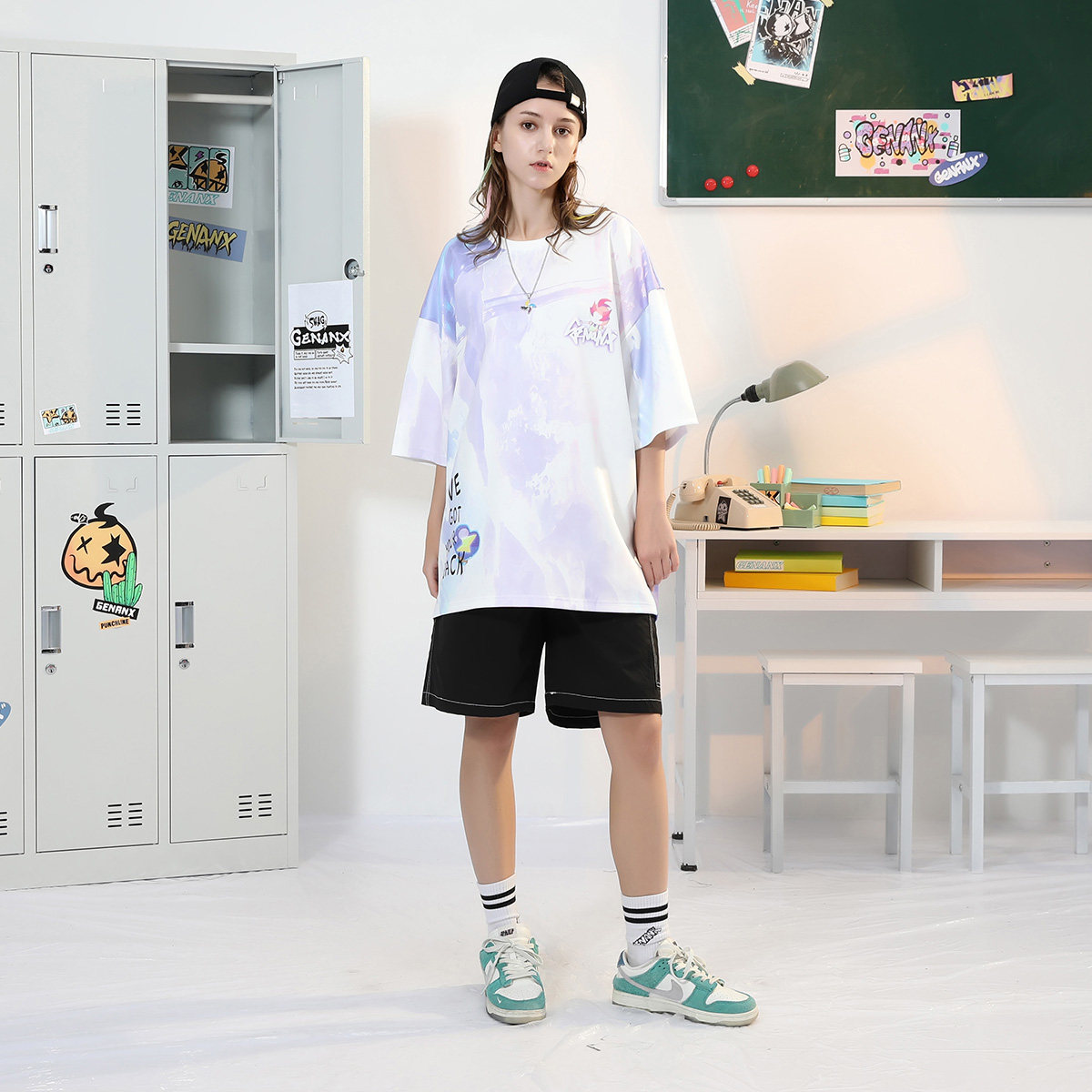 genanx闪电潮牌短袖男生赛博夏t恤 genanxT恤