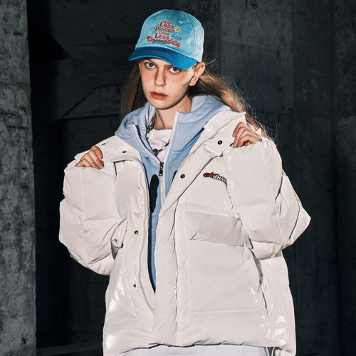 GENANX闪电潮牌冬季潮流新款加厚鸭绒羽绒服立领外套保暖面包服男 - 图0