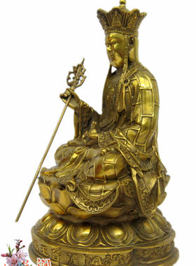 地藏王菩萨雕像纯铜质风水摆件