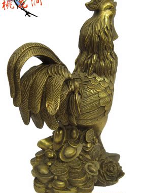 公鸡金鸡元宝金钱牡丹鸡纯铜质