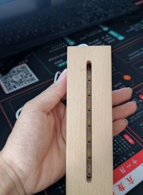 实木发光底座亚克力玻璃水晶流沙画锤子画小夜灯底座氛围香薰灯座