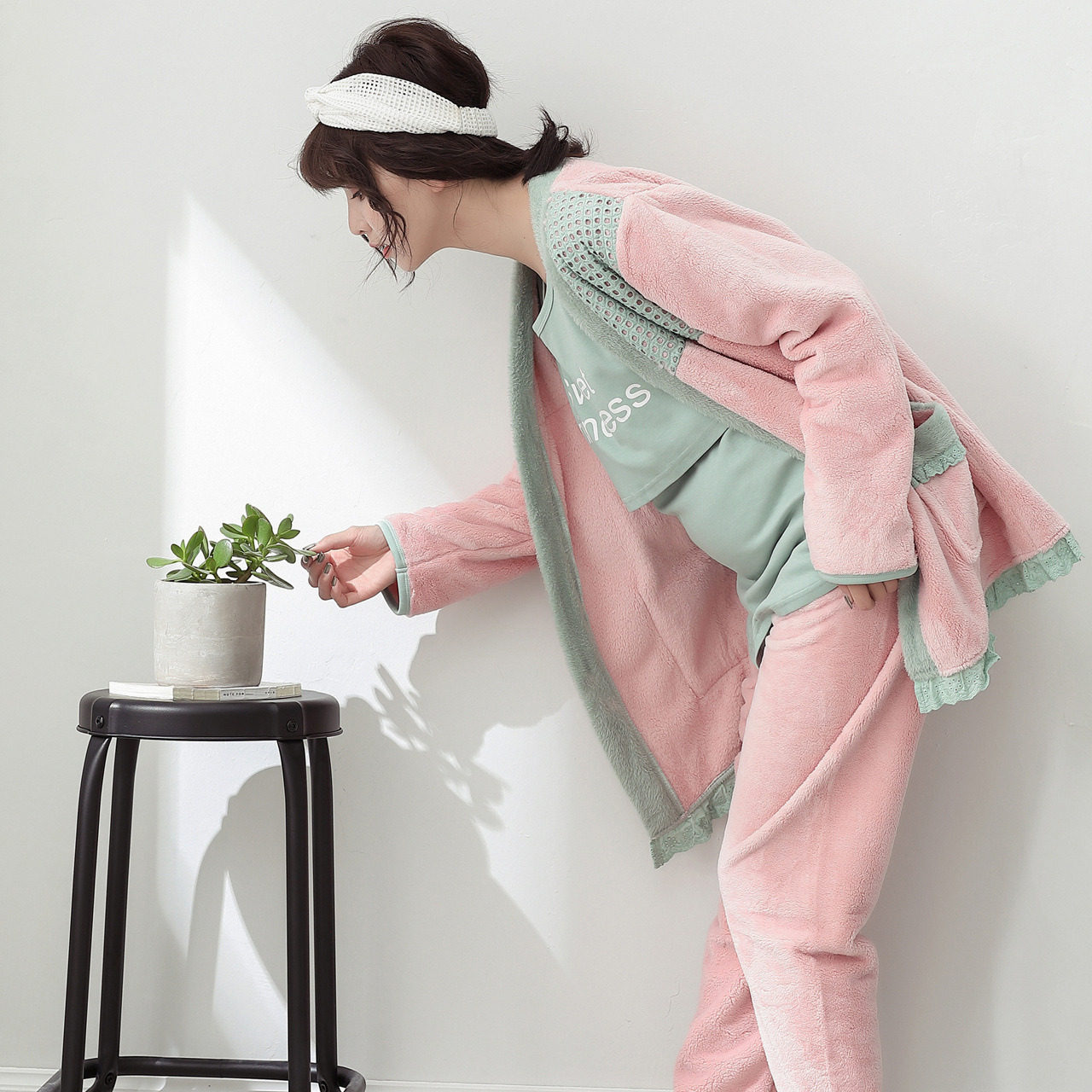 月子服孕妇秋冬季珊瑚绒喂奶睡衣 sakurawolf家居服套装