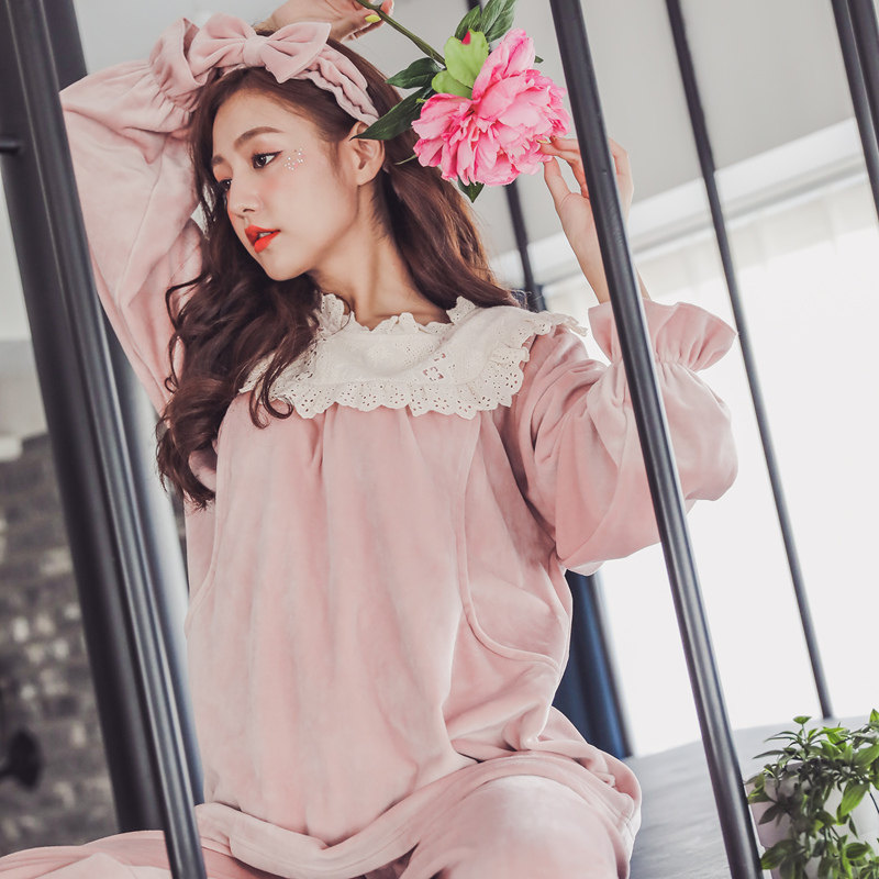 月子服春秋季产后金丝绒出院服睡衣 sakurawolf家居服套装