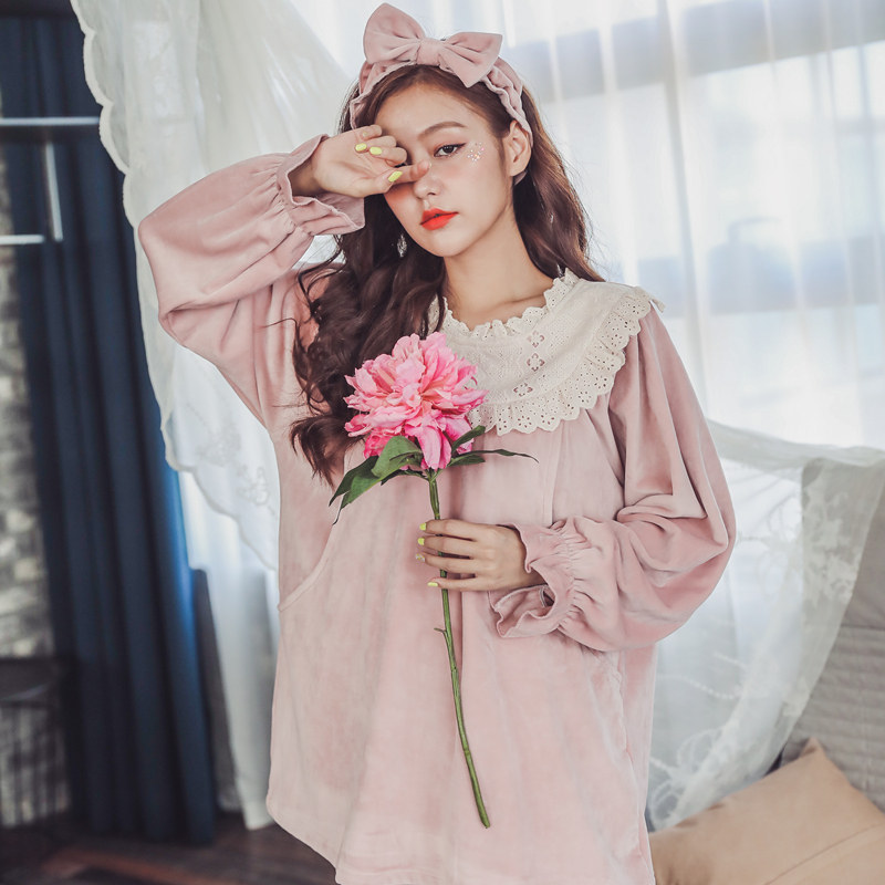 月子服春秋季产后金丝绒出院服睡衣 sakurawolf家居服套装