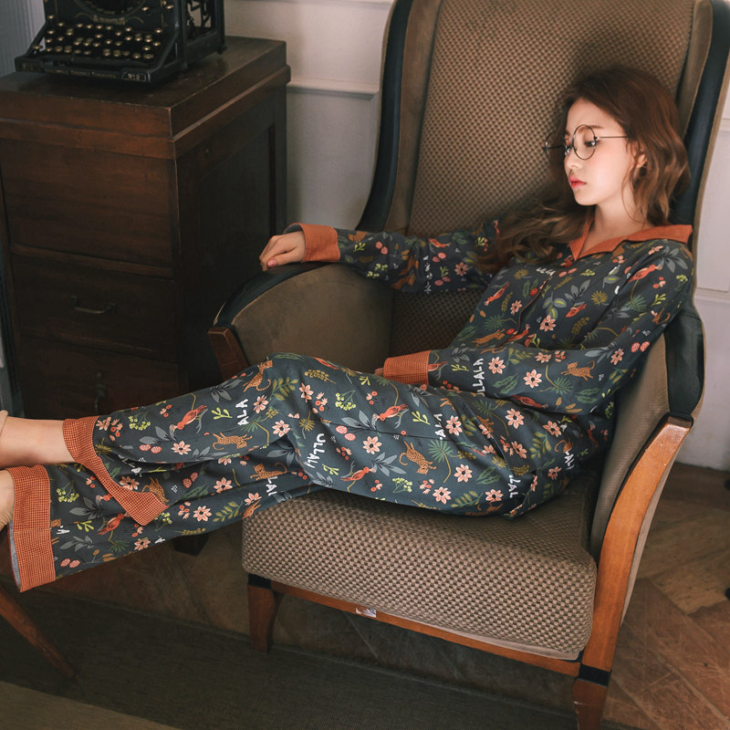 月子服孕妇纯棉哺乳期宽松夏睡衣 sakurawolf家居服套装