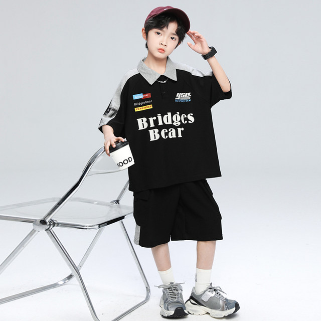 Boys Summer POLO Shirt Suit Summer Sleeve Short Sleeve Cool and Handsome