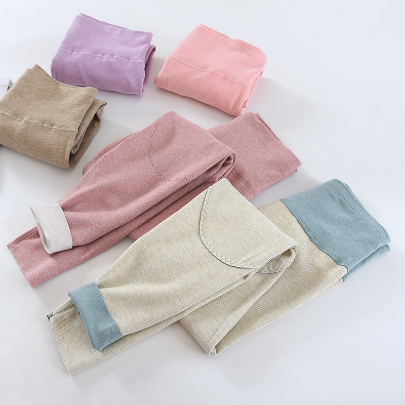 蚕丝双面德绒保暖发热秋裤女士冬季高腰无痕打底裤护膝棉毛裤衬裤 - 图0