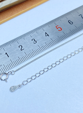 S925纯银素链侧身链锁骨链无吊坠颈链裸链银链子女黄金色DIY链条