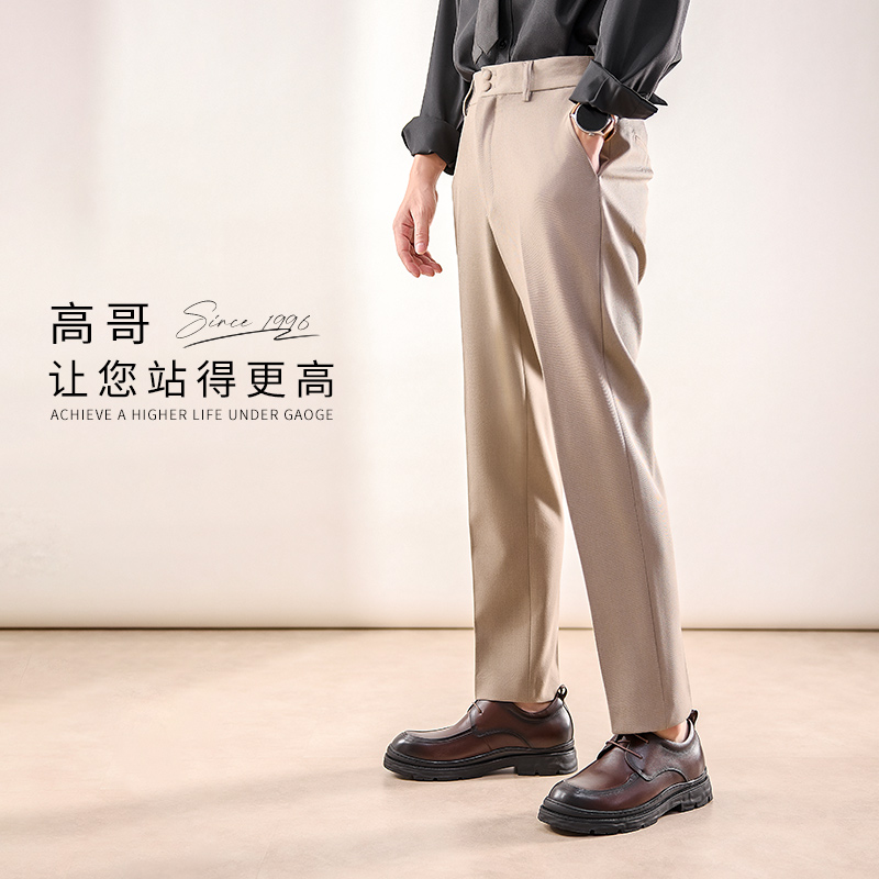 高哥增高鞋冬季真皮男鞋头层牛皮新款英伦德比鞋子商务正装皮鞋 - 图2