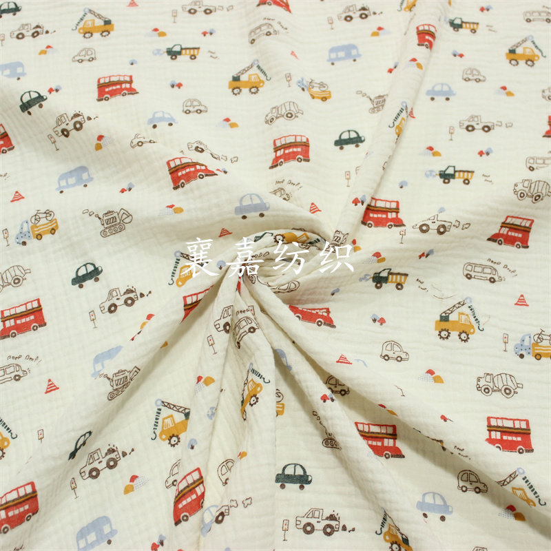 双层棉绉布 卡通小汽车印花布料  婴童服装 床品面料,淘宝优惠券,粉丝福利购,淘宝优惠卷